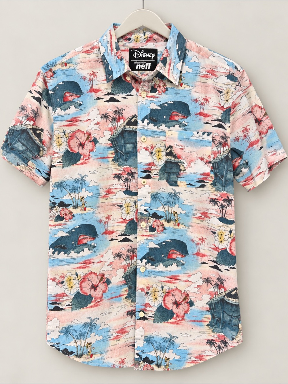 Neff x Disney Pinocchio Pleasure Island Hawaiian shirt